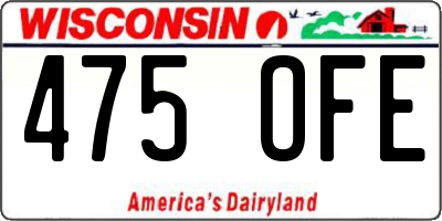 WI license plate 475OFE