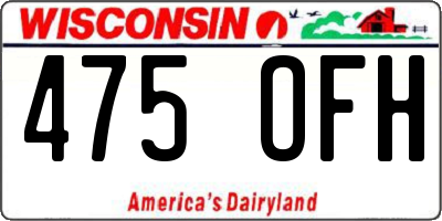 WI license plate 475OFH