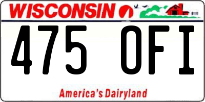 WI license plate 475OFI