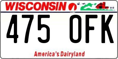 WI license plate 475OFK