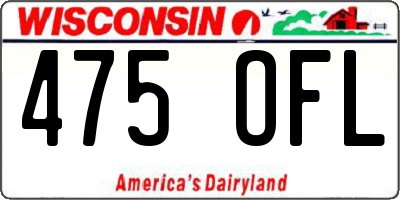 WI license plate 475OFL