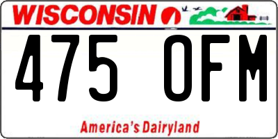 WI license plate 475OFM