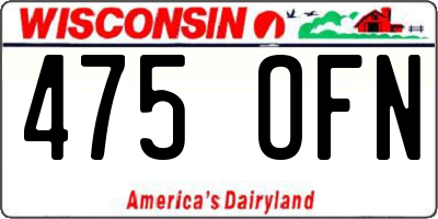 WI license plate 475OFN
