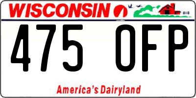 WI license plate 475OFP