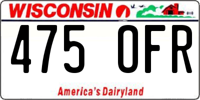 WI license plate 475OFR