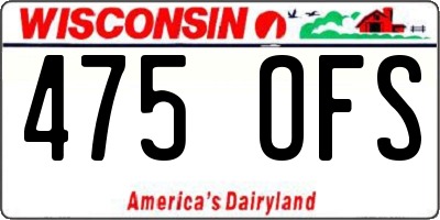 WI license plate 475OFS