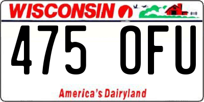 WI license plate 475OFU