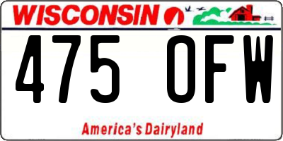 WI license plate 475OFW