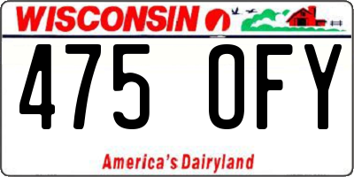 WI license plate 475OFY