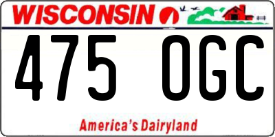 WI license plate 475OGC