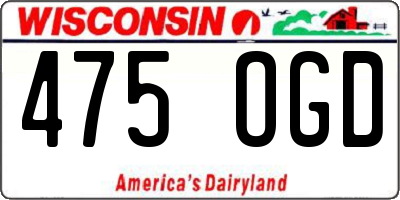 WI license plate 475OGD