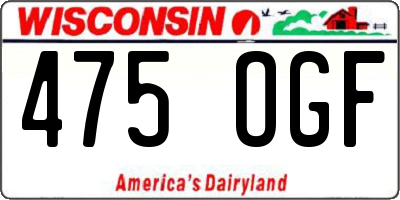 WI license plate 475OGF