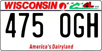 WI license plate 475OGH