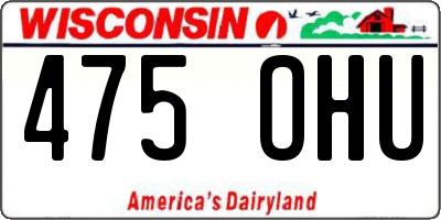 WI license plate 475OHU
