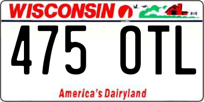 WI license plate 475OTL