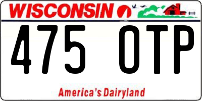 WI license plate 475OTP