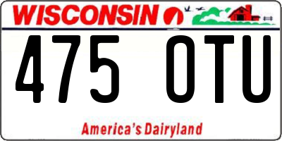 WI license plate 475OTU