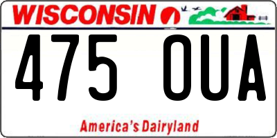 WI license plate 475OUA