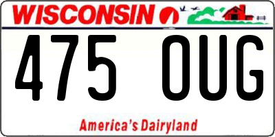 WI license plate 475OUG