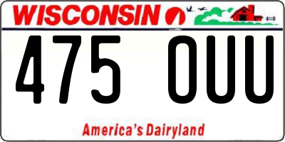 WI license plate 475OUU