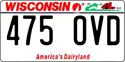 WI license plate 475OVD