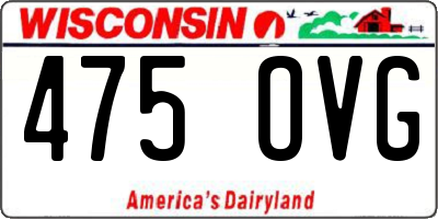 WI license plate 475OVG