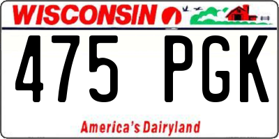 WI license plate 475PGK