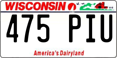 WI license plate 475PIU