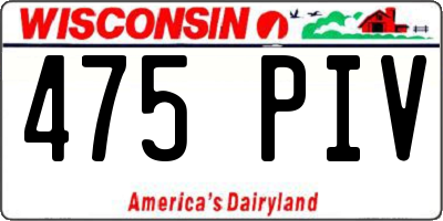 WI license plate 475PIV