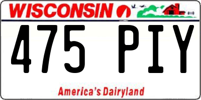 WI license plate 475PIY