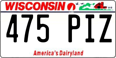 WI license plate 475PIZ