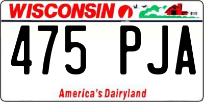WI license plate 475PJA