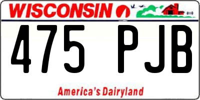 WI license plate 475PJB