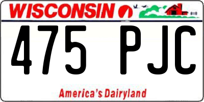 WI license plate 475PJC