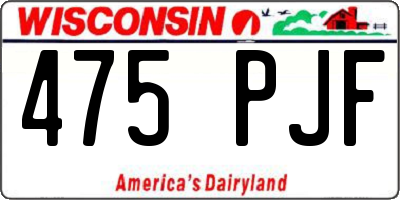 WI license plate 475PJF