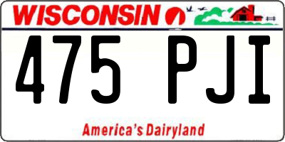 WI license plate 475PJI