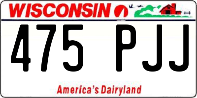WI license plate 475PJJ
