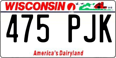 WI license plate 475PJK