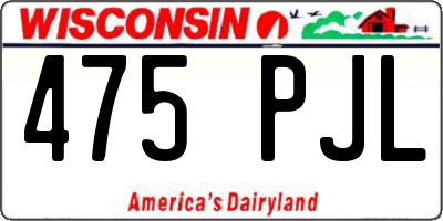 WI license plate 475PJL