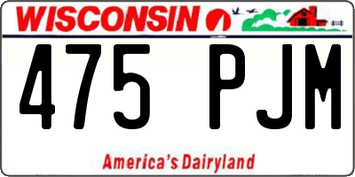 WI license plate 475PJM