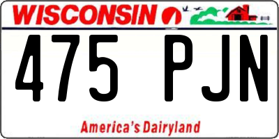 WI license plate 475PJN