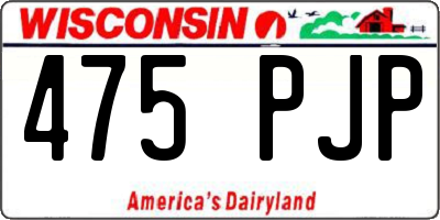 WI license plate 475PJP