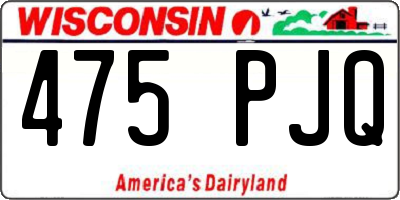 WI license plate 475PJQ