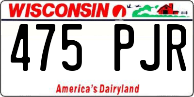 WI license plate 475PJR
