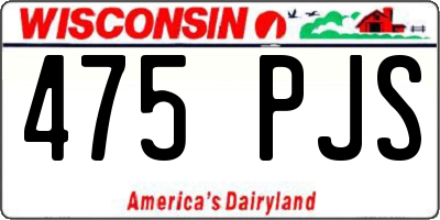 WI license plate 475PJS