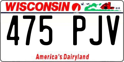 WI license plate 475PJV