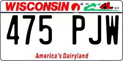WI license plate 475PJW