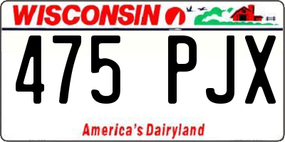 WI license plate 475PJX