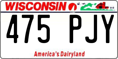 WI license plate 475PJY