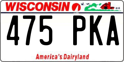 WI license plate 475PKA